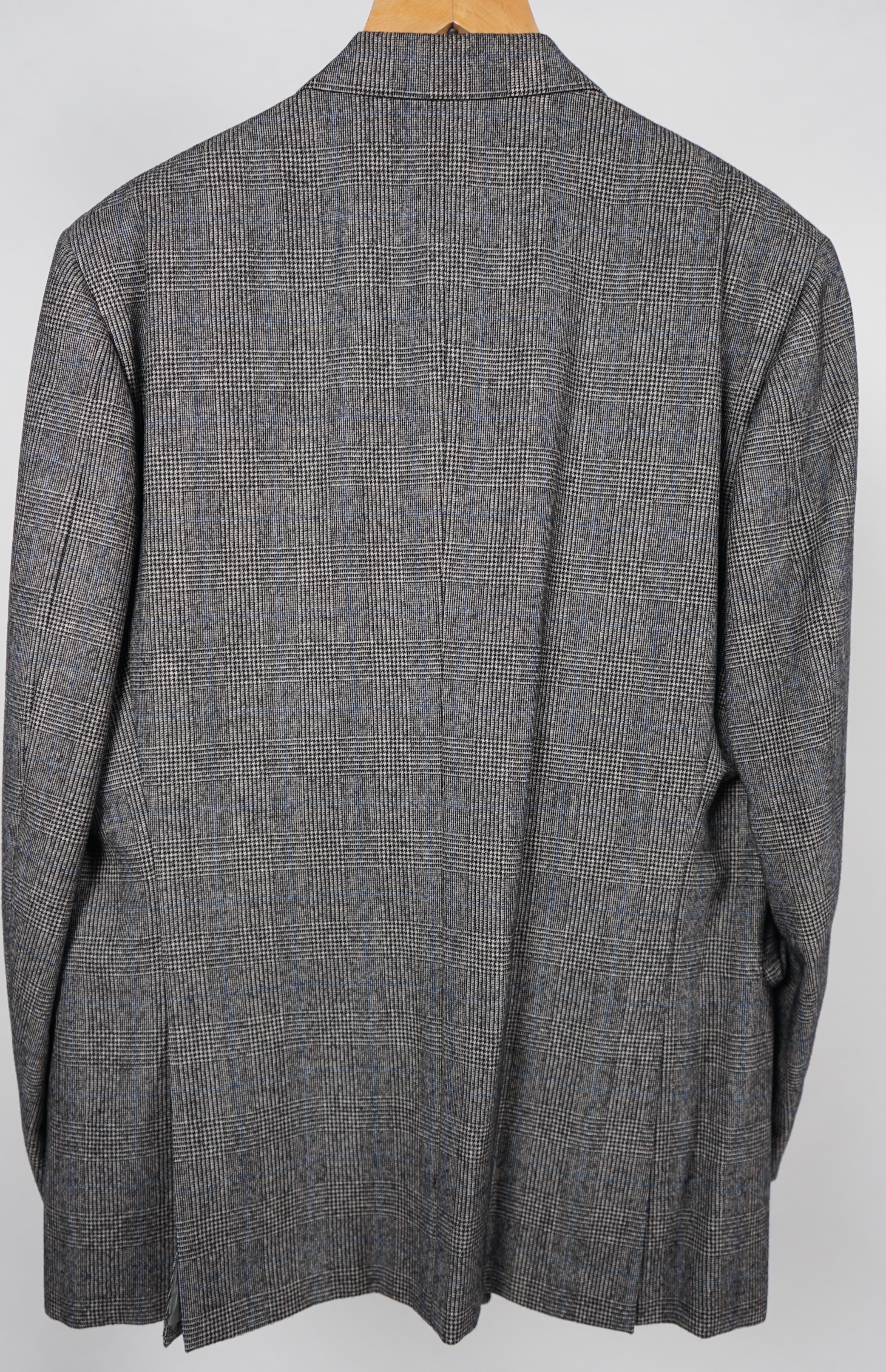 A Yves Saint Laurent rive gauche gentlemen's Prince of Wales check double breasted wool suit, approx size 42